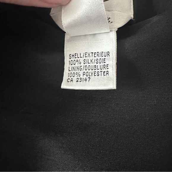 Vintage Talbots Classic Black A-Line Silk Taffeta Skirt - Picture 5 of 6